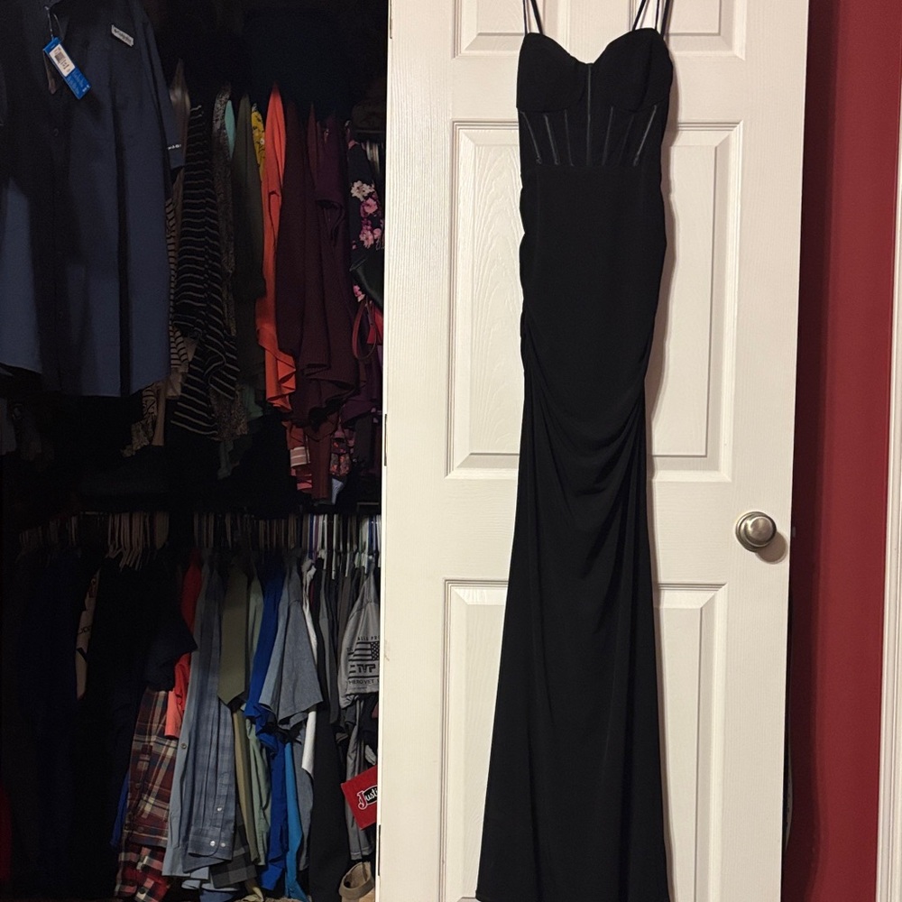 City Studio Black formal tie up corset top Dress size 9/10 prom or formal wear